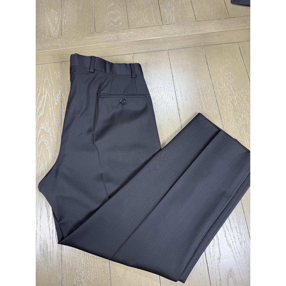 Armani Collezioni Pants Mens 34X26 Dark Navy Dress Flat Front Classic Office